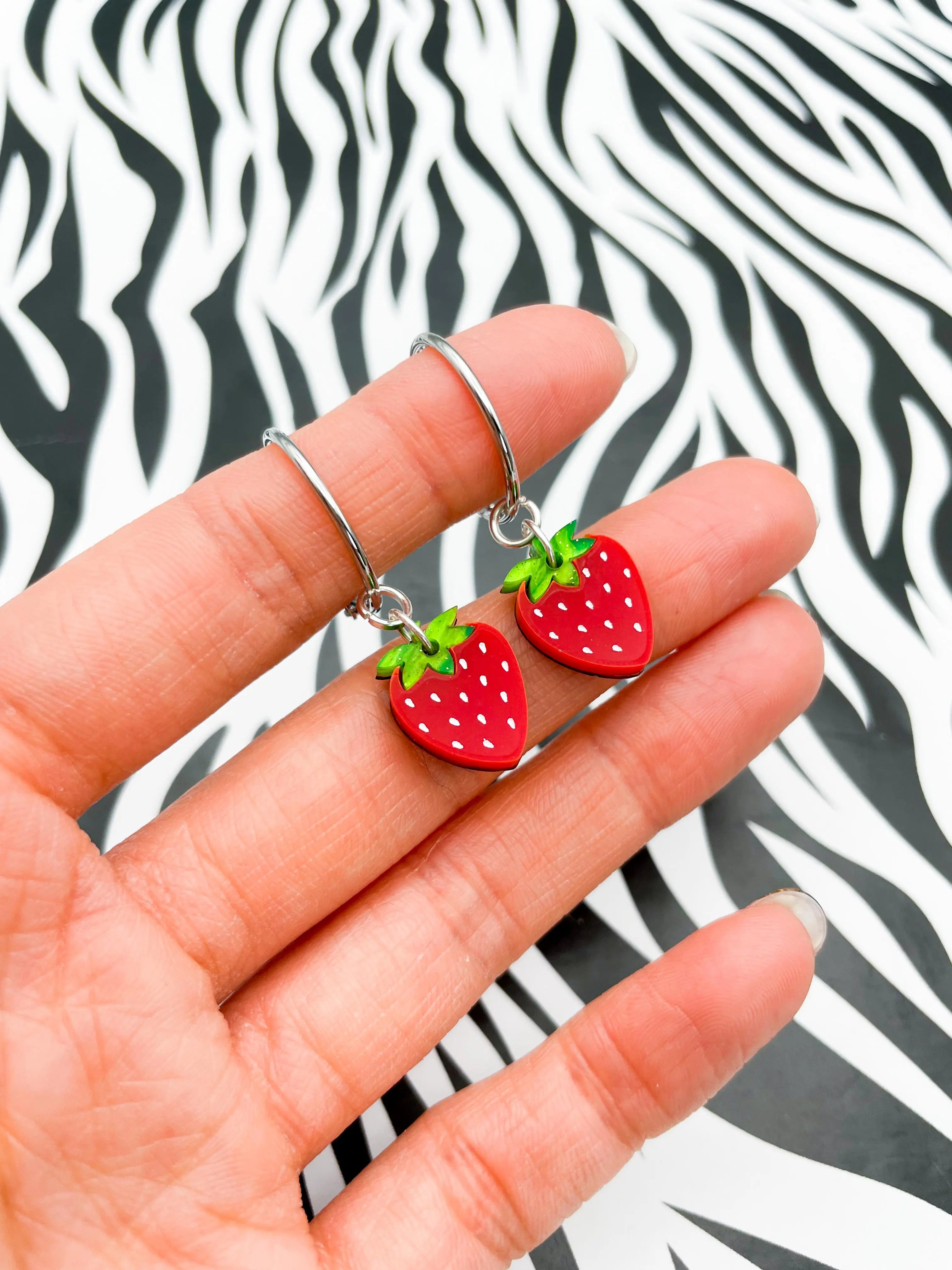 Strawberry Ice Cream Cone Dangle Earrings | Food Jewelry – My Miniature  Kitchen